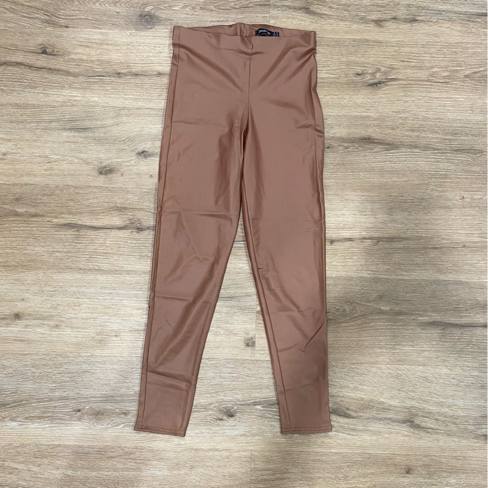 Tan Faux Leather Leggings